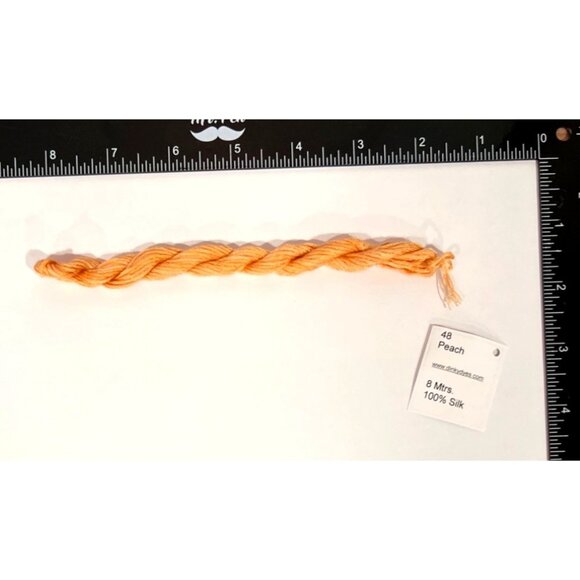 Dinky Dyes #48 Peach 100% Silk Embroidery Thread 8 Mtrs Cross Stitch - Picture 2 of 2